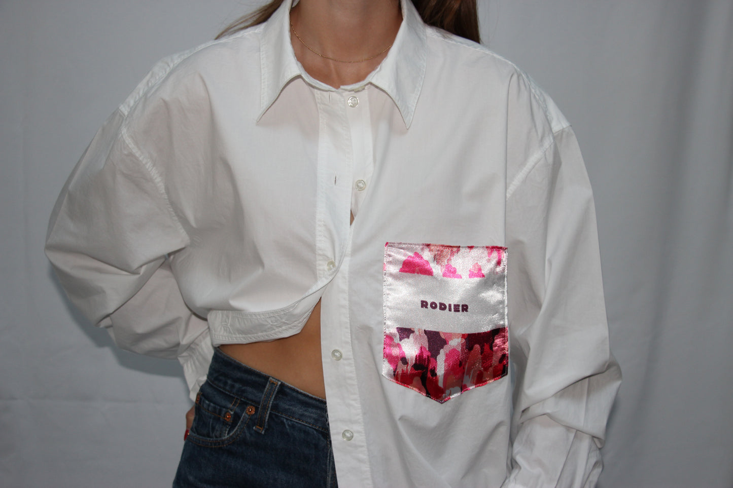 Chemise poche en foulard rose rodier