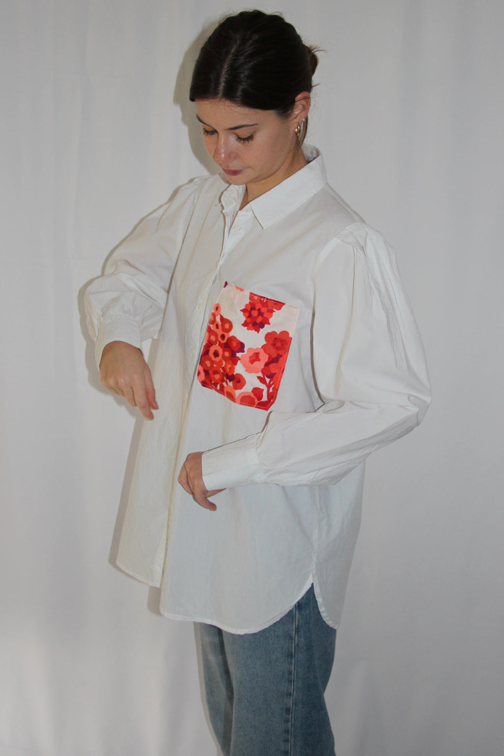 Chemise blanche poche upcyclée
