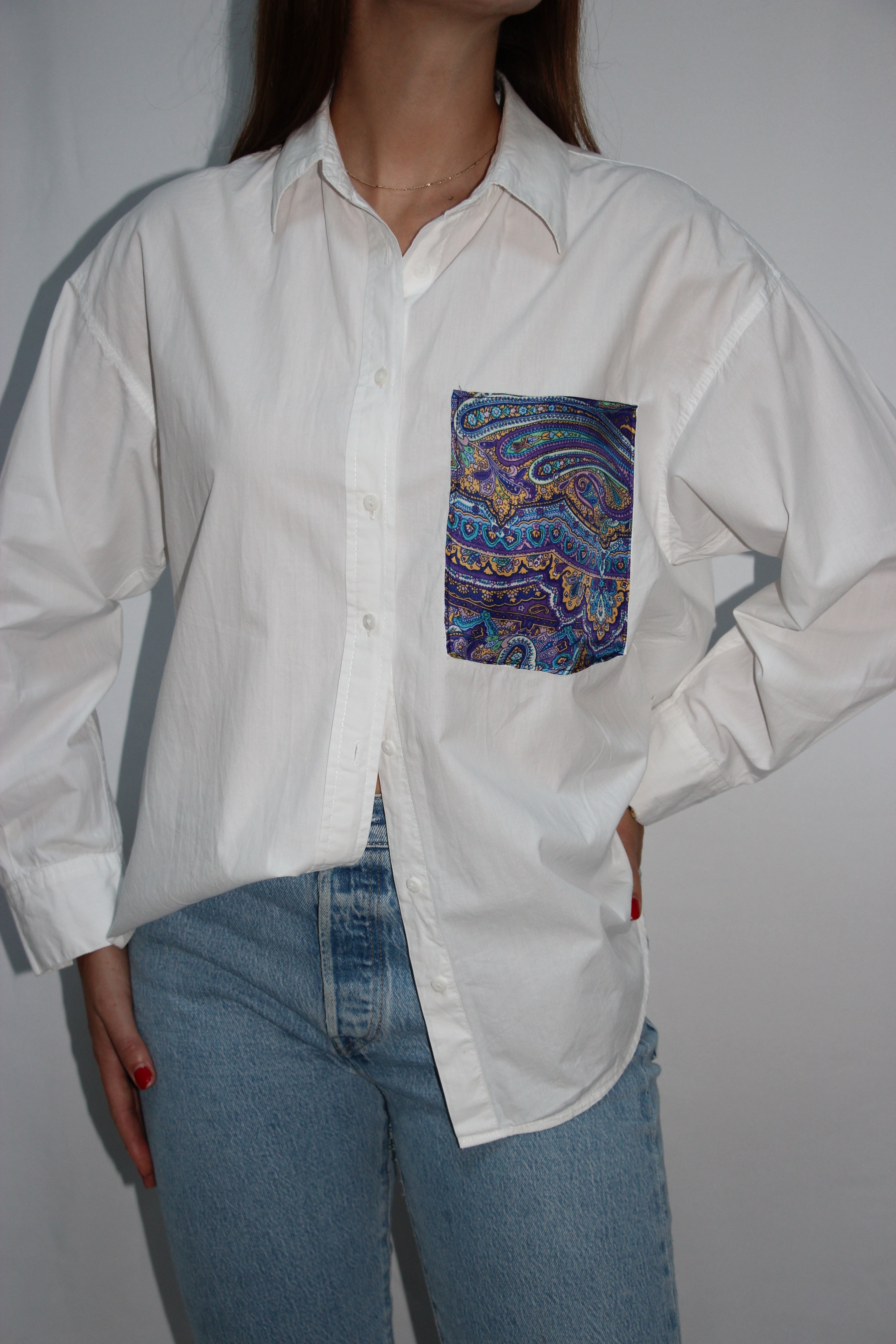 Chemise femme poche avec foulard 