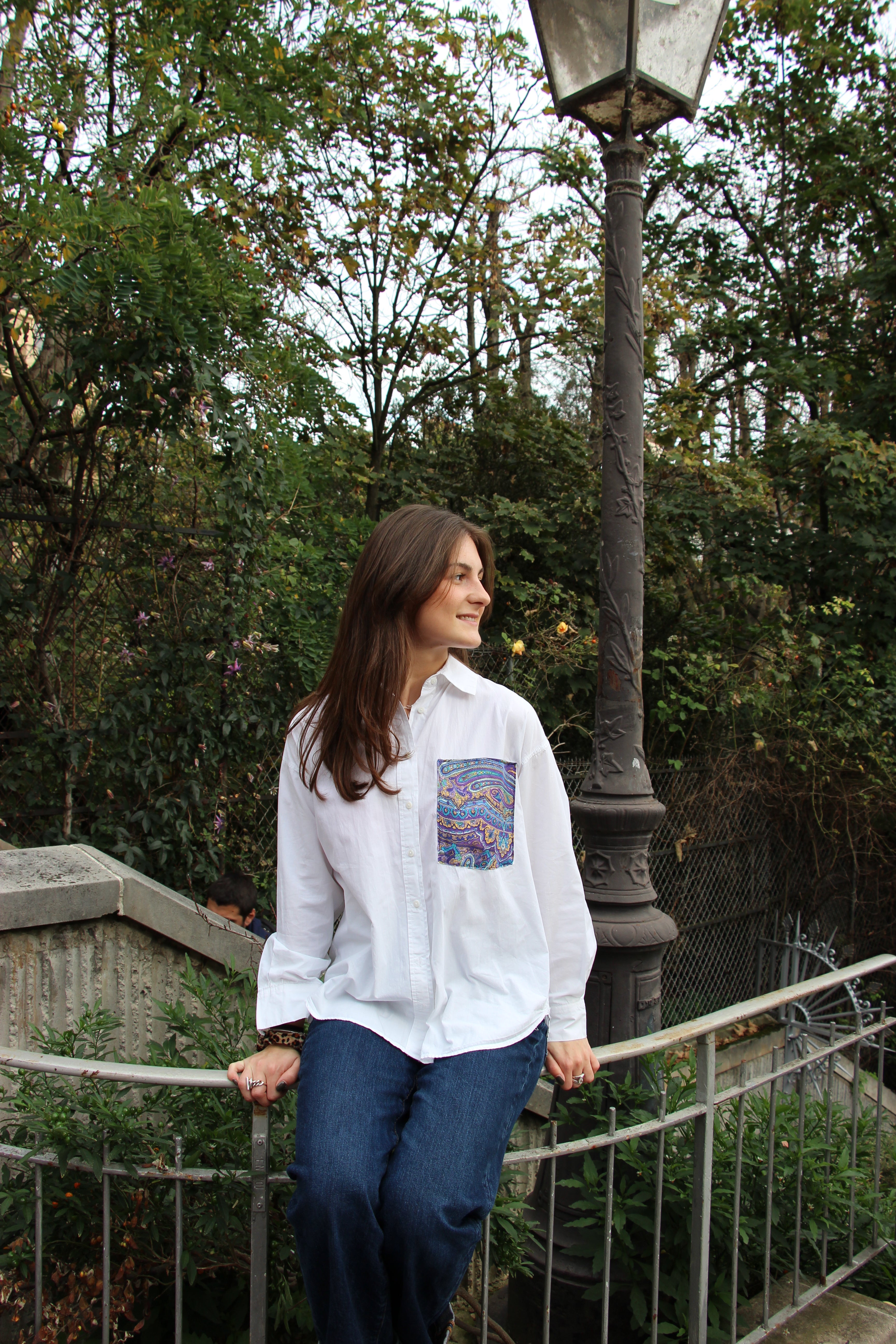 Chemise femme poche en foulard 