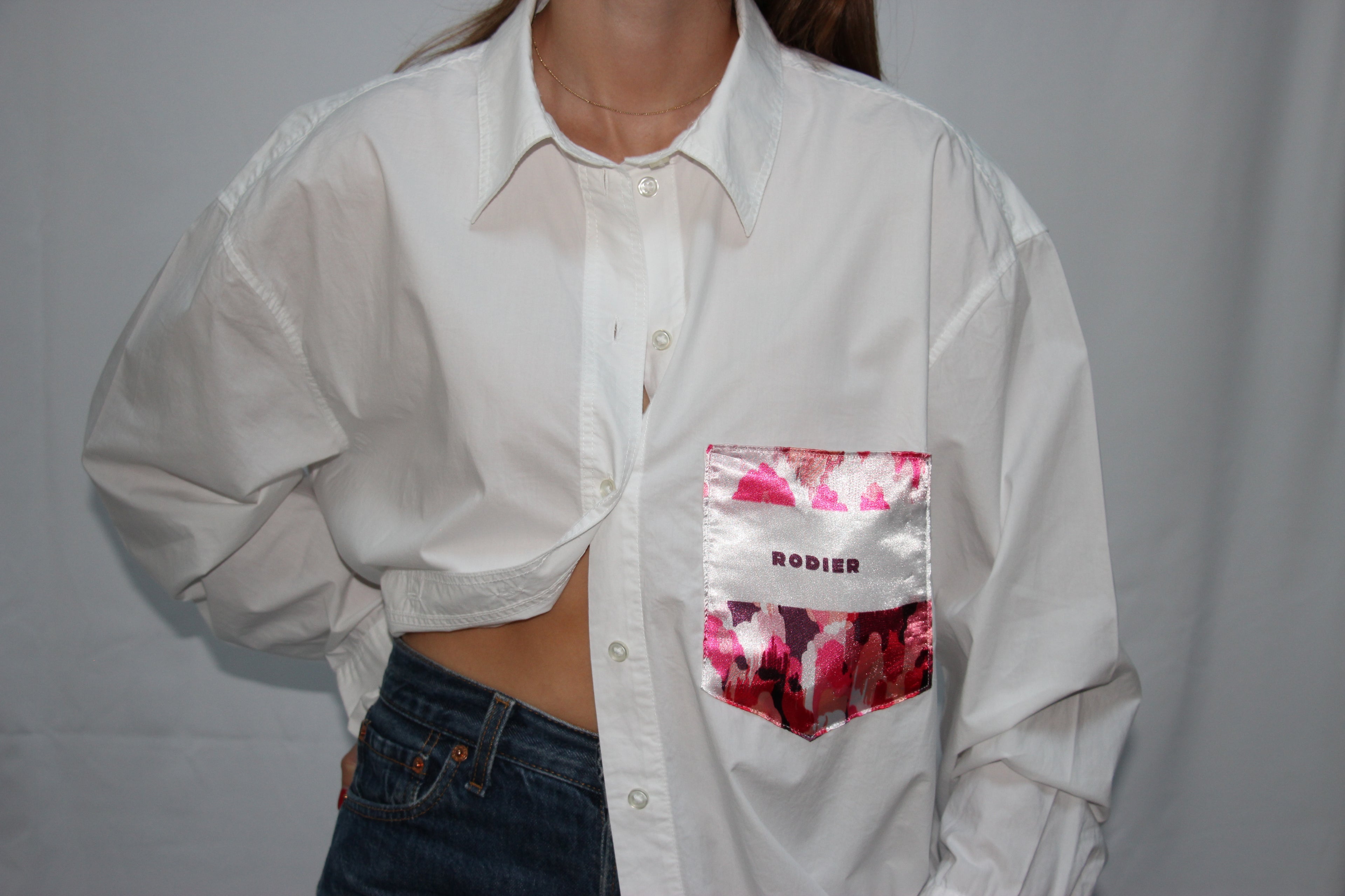 Chemise poche en foulard rose rodier