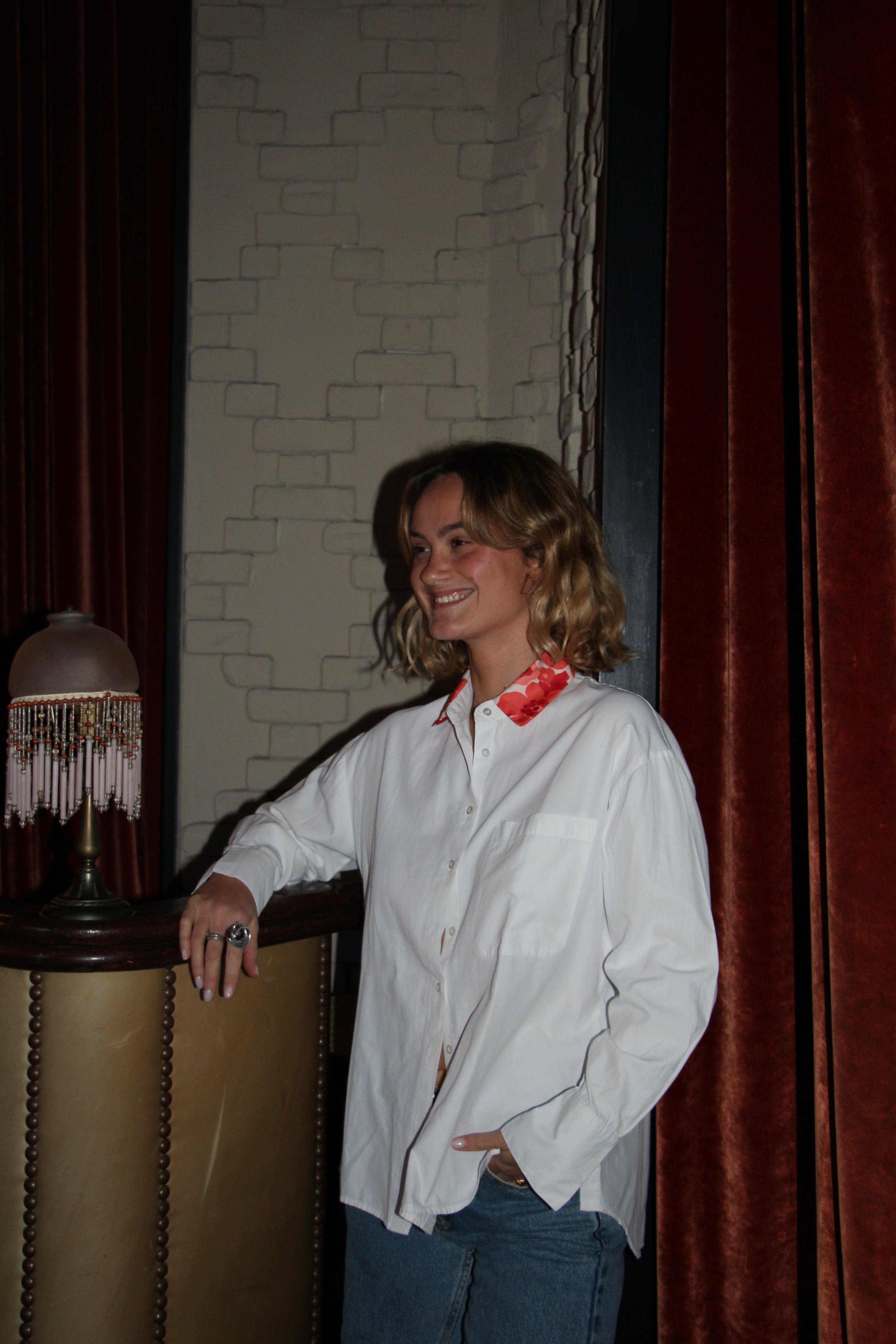 Chemise col en foulard rouge