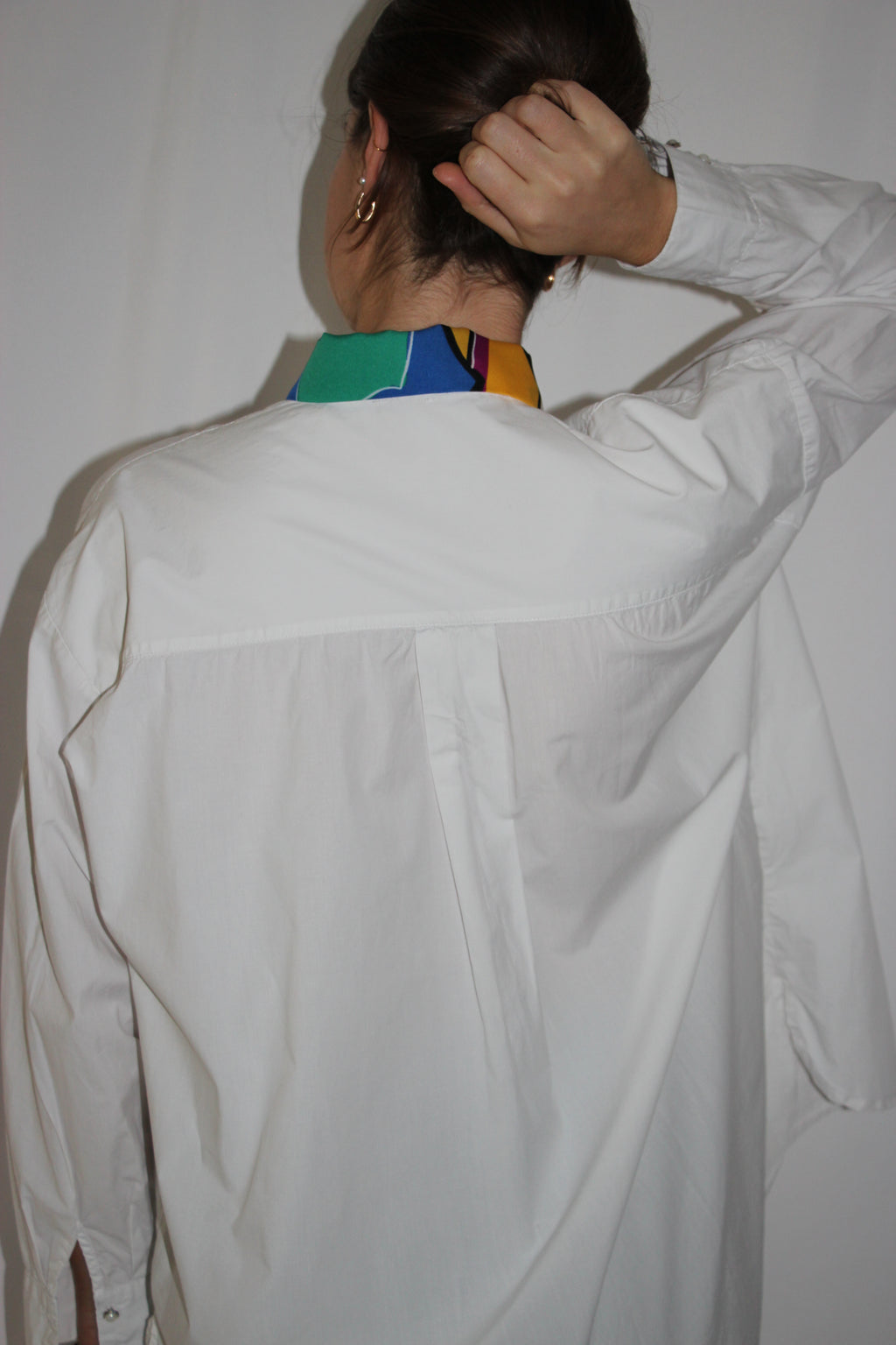 Chemise col bleu vert jaune