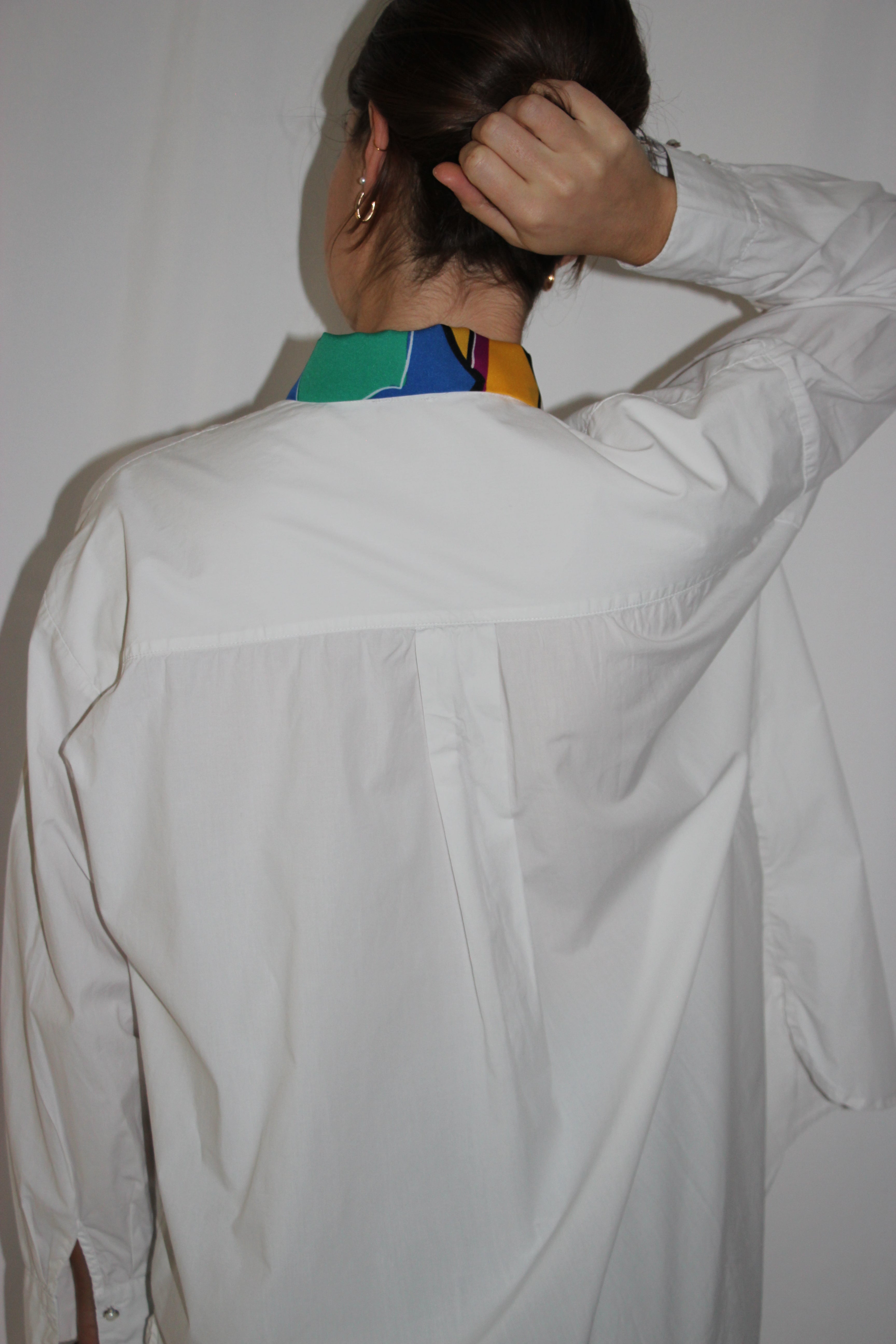 Chemise col bleu vert jaune