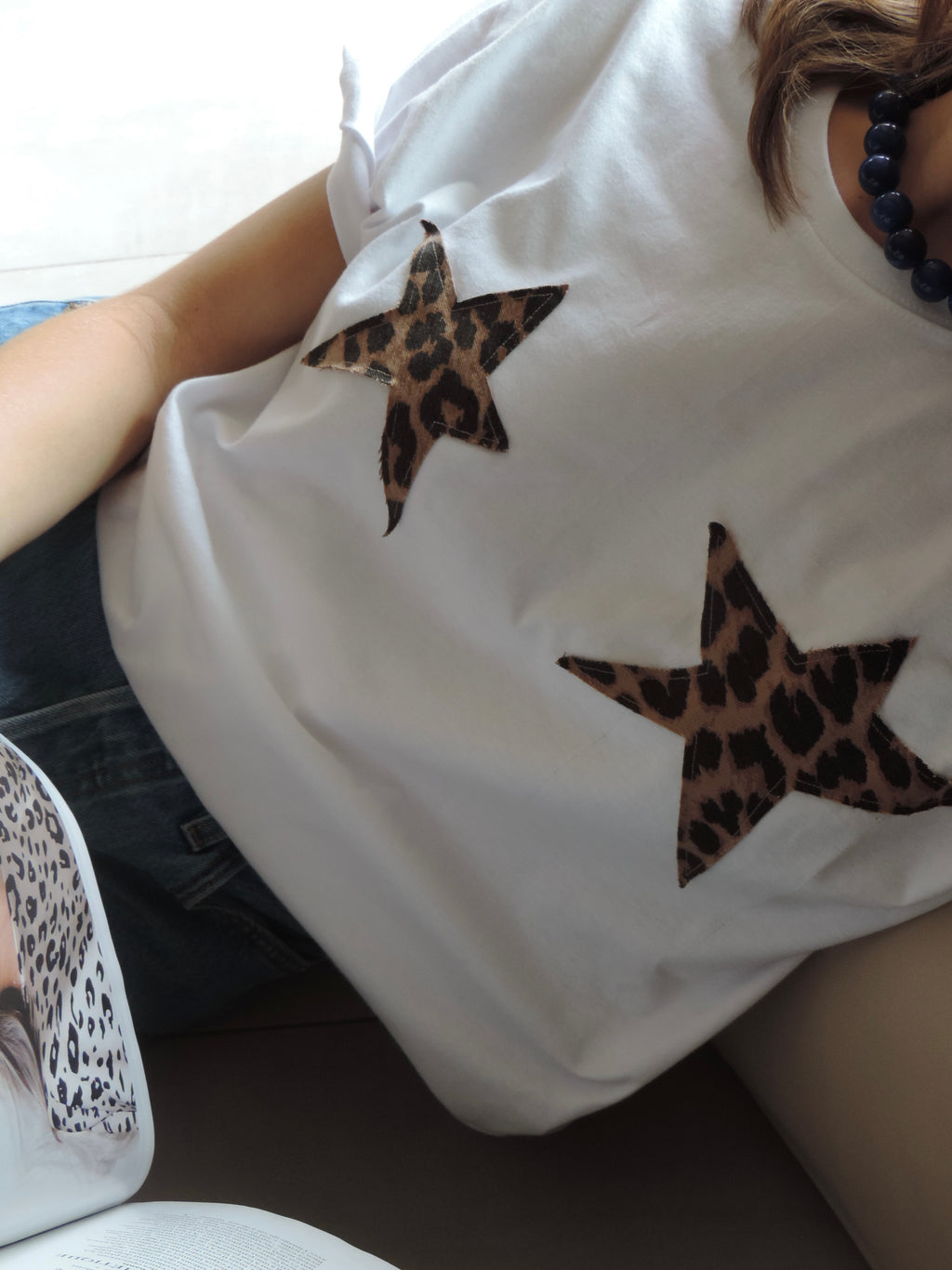 T-shirt étoile léopard