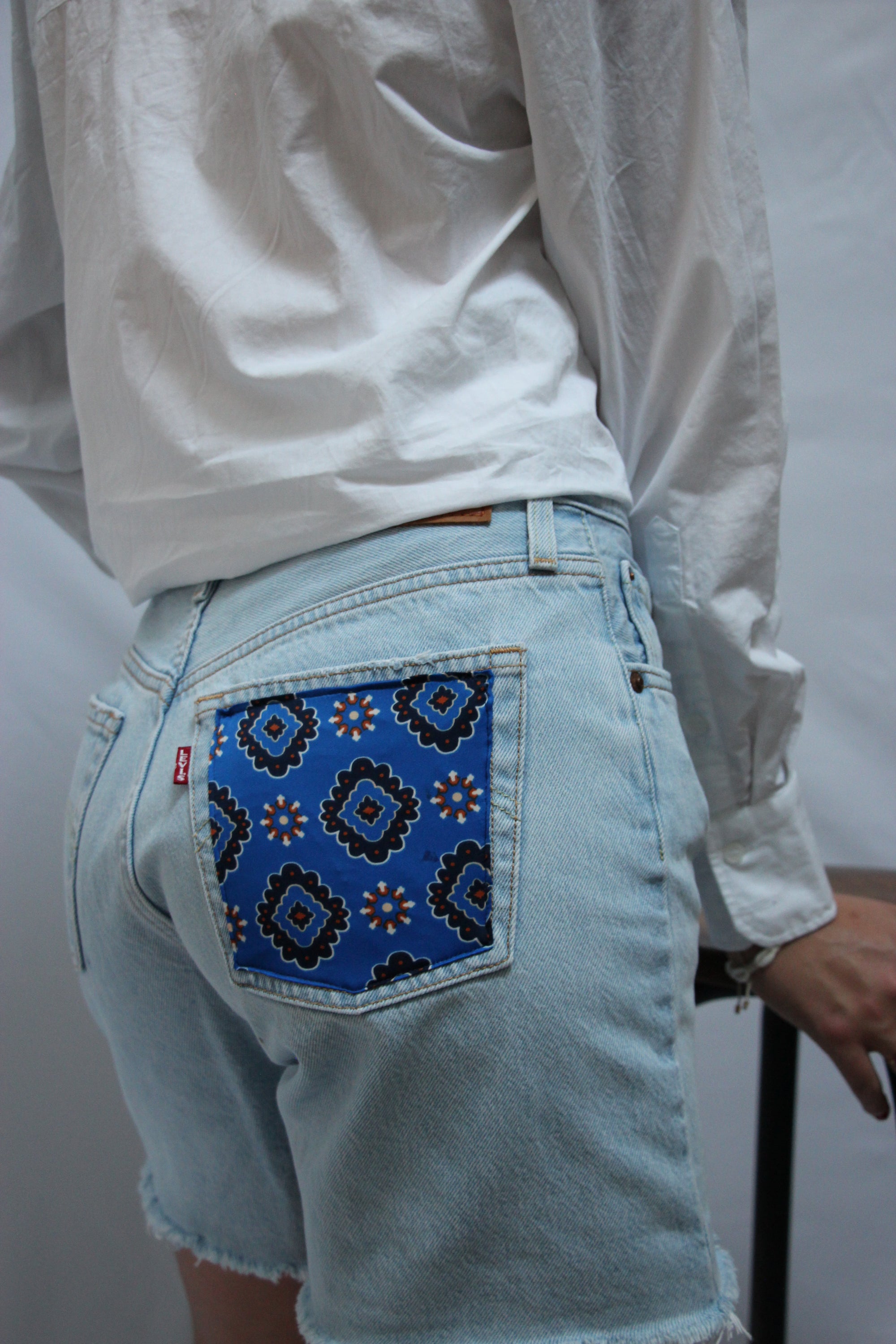 Short Levis 501 poche bleu 