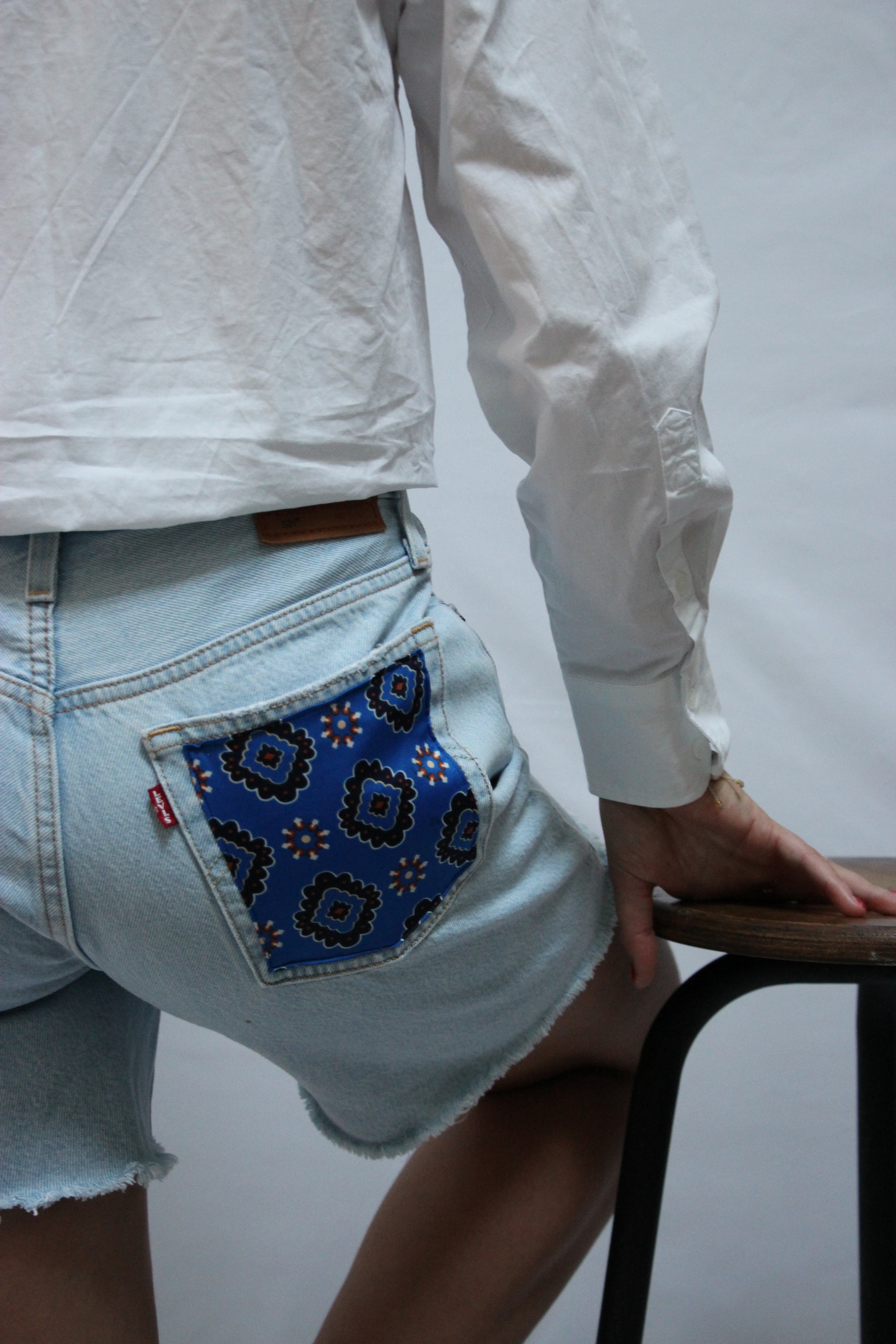 Short Levis 501 poche bleu 