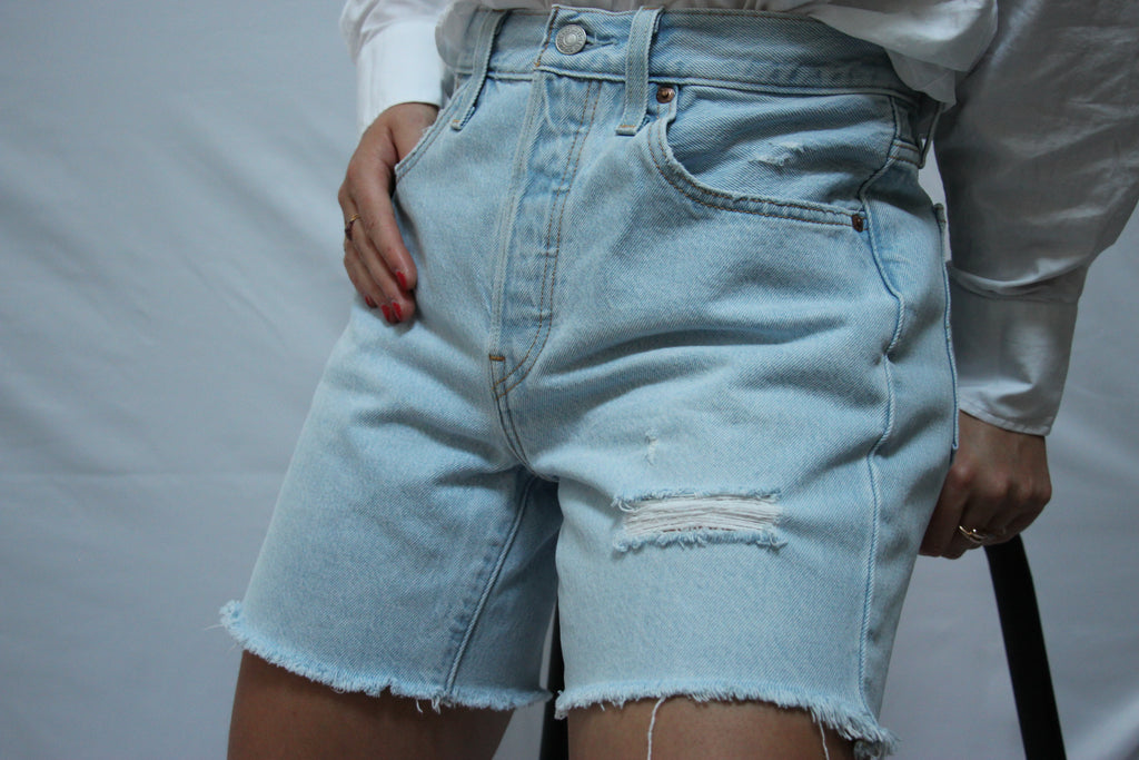 Short Levis 501 poche bleu 