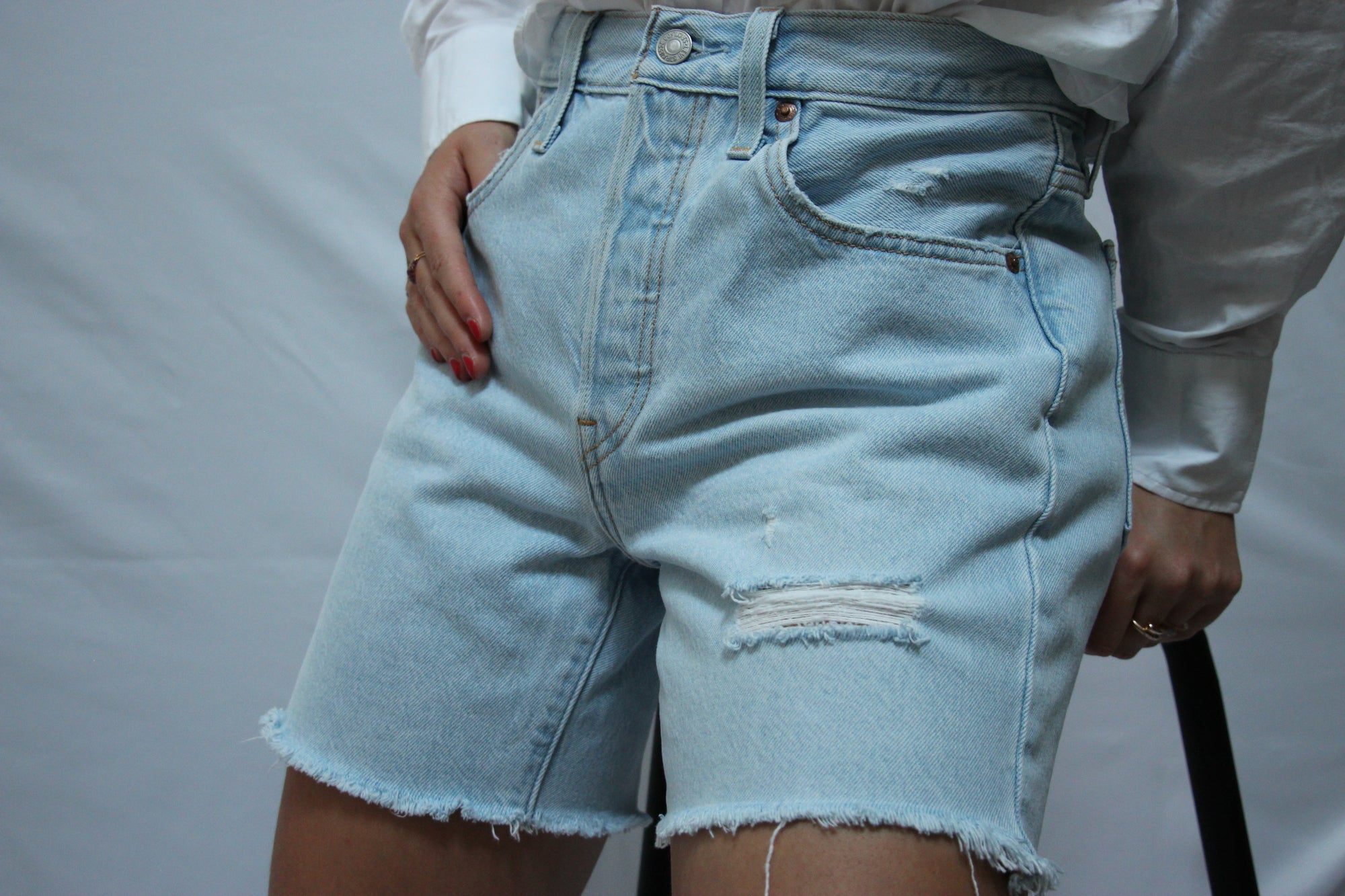 Short Levis 501 poche bleu 