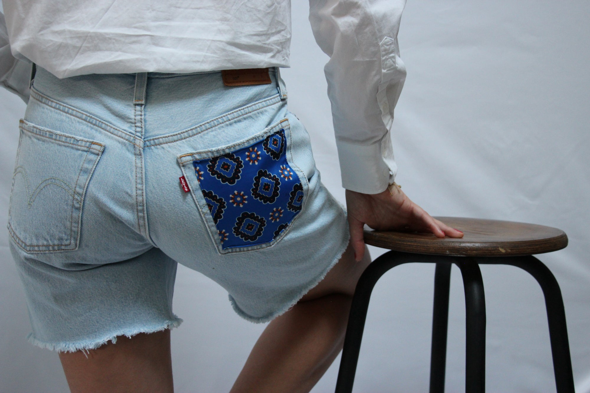 Short Levis 501 poche bleu 