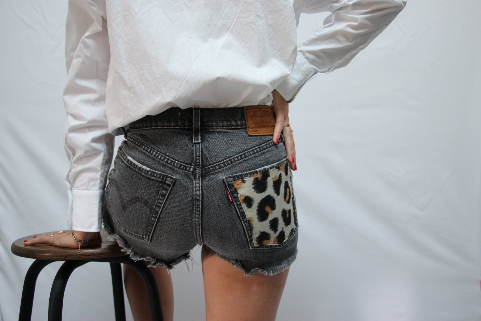 Short Levis 501 poche léopard 