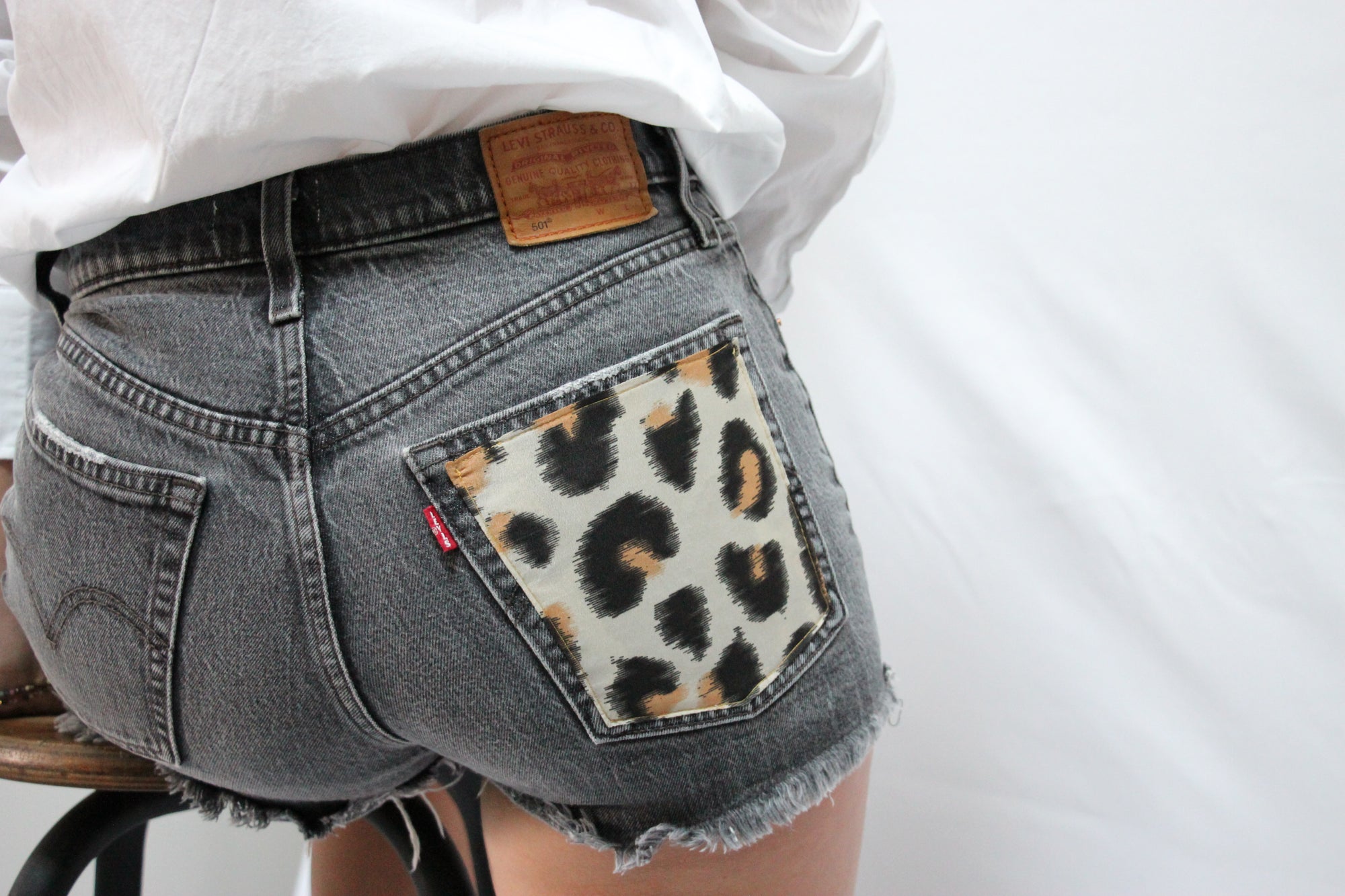 Short Levis 501 poche léopard 