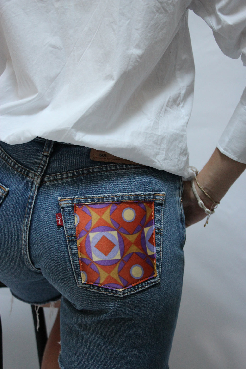 Short Levis 501 poche orange 