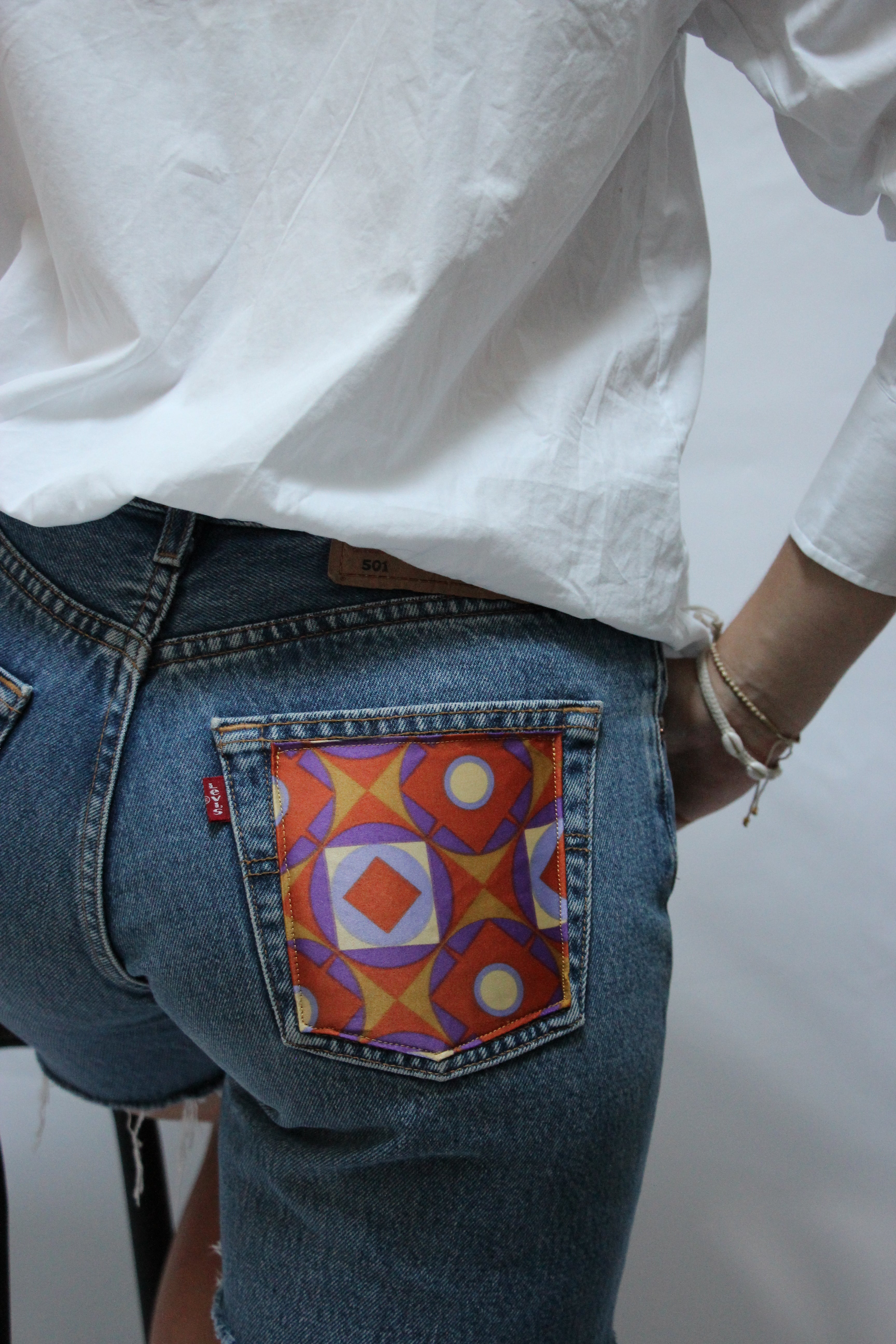 Short Levis 501 poche orange 