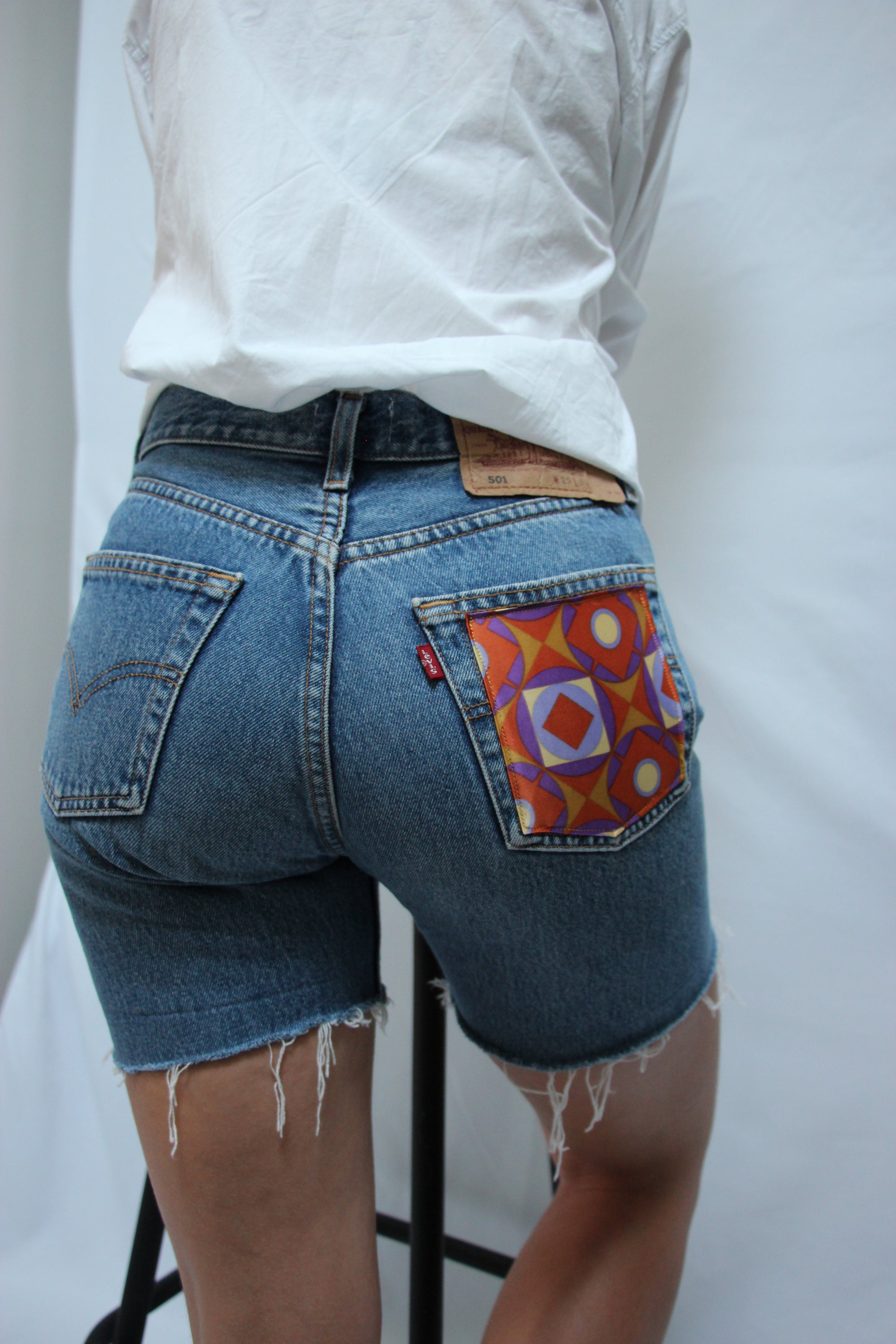 Short Levis 501 poche orange 