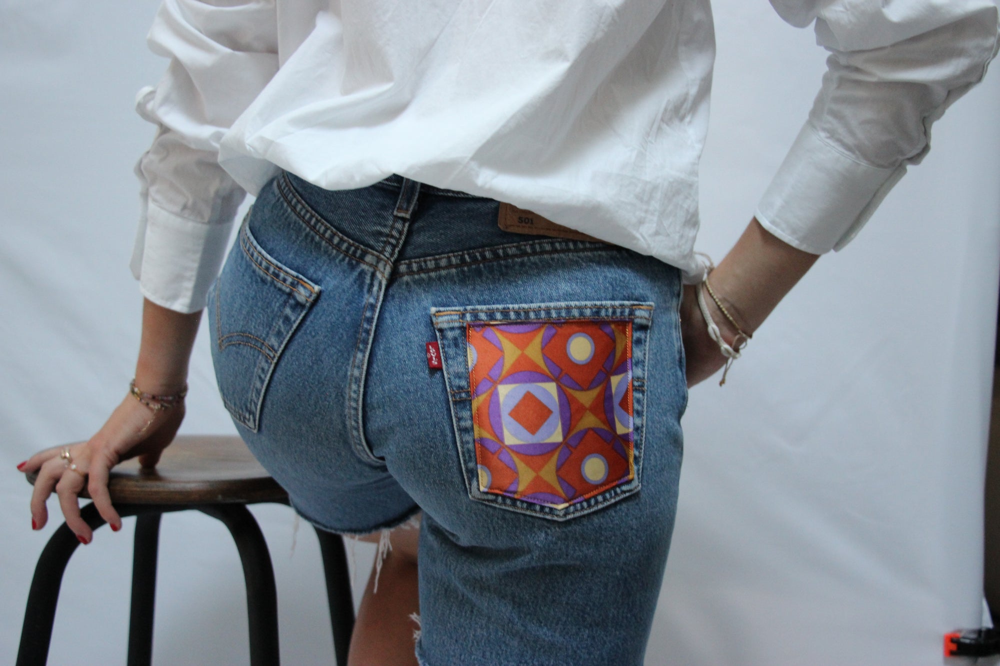 Short Levis 501 poche orange 