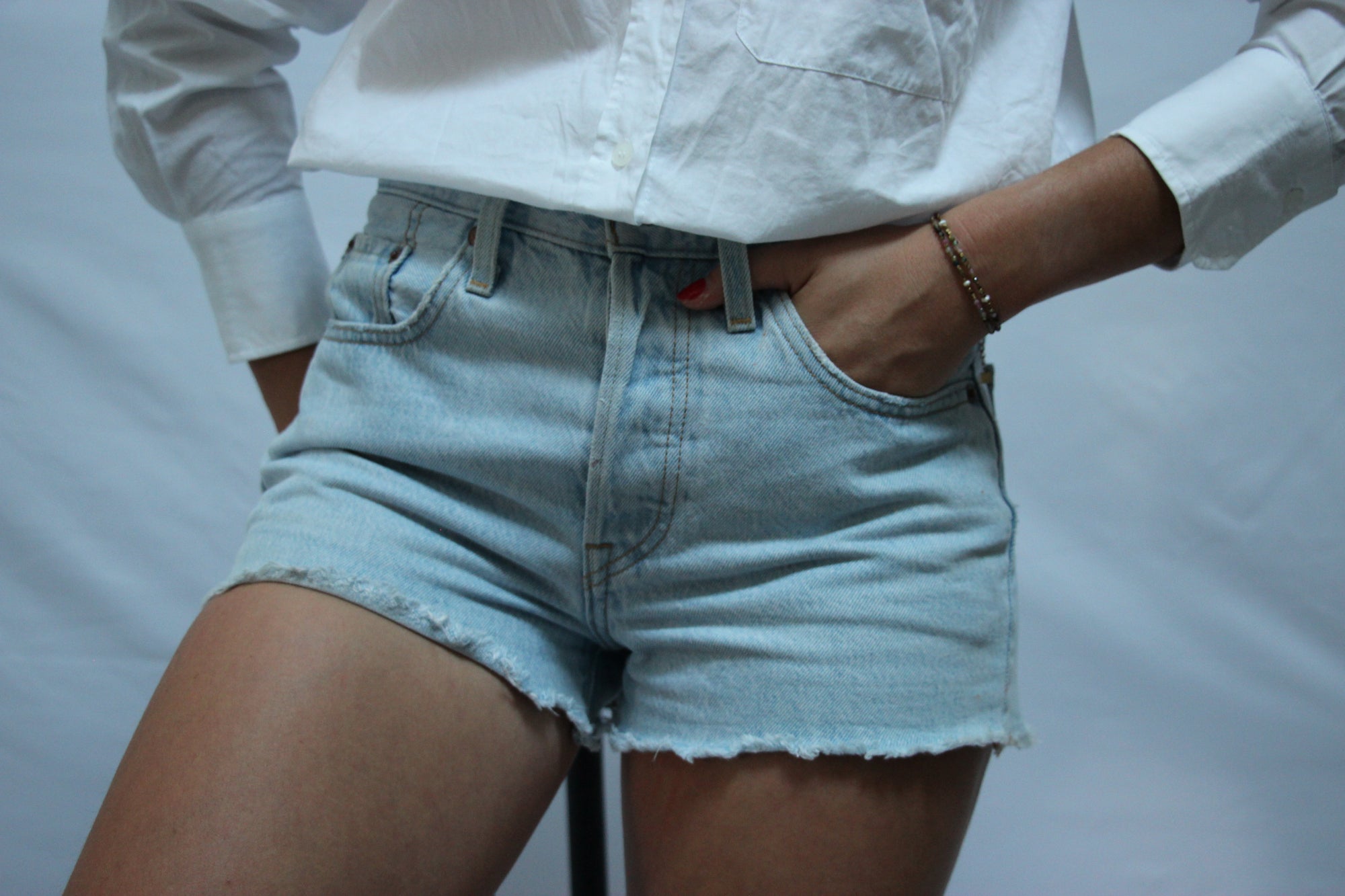 Short Levis 501 poche turquoise