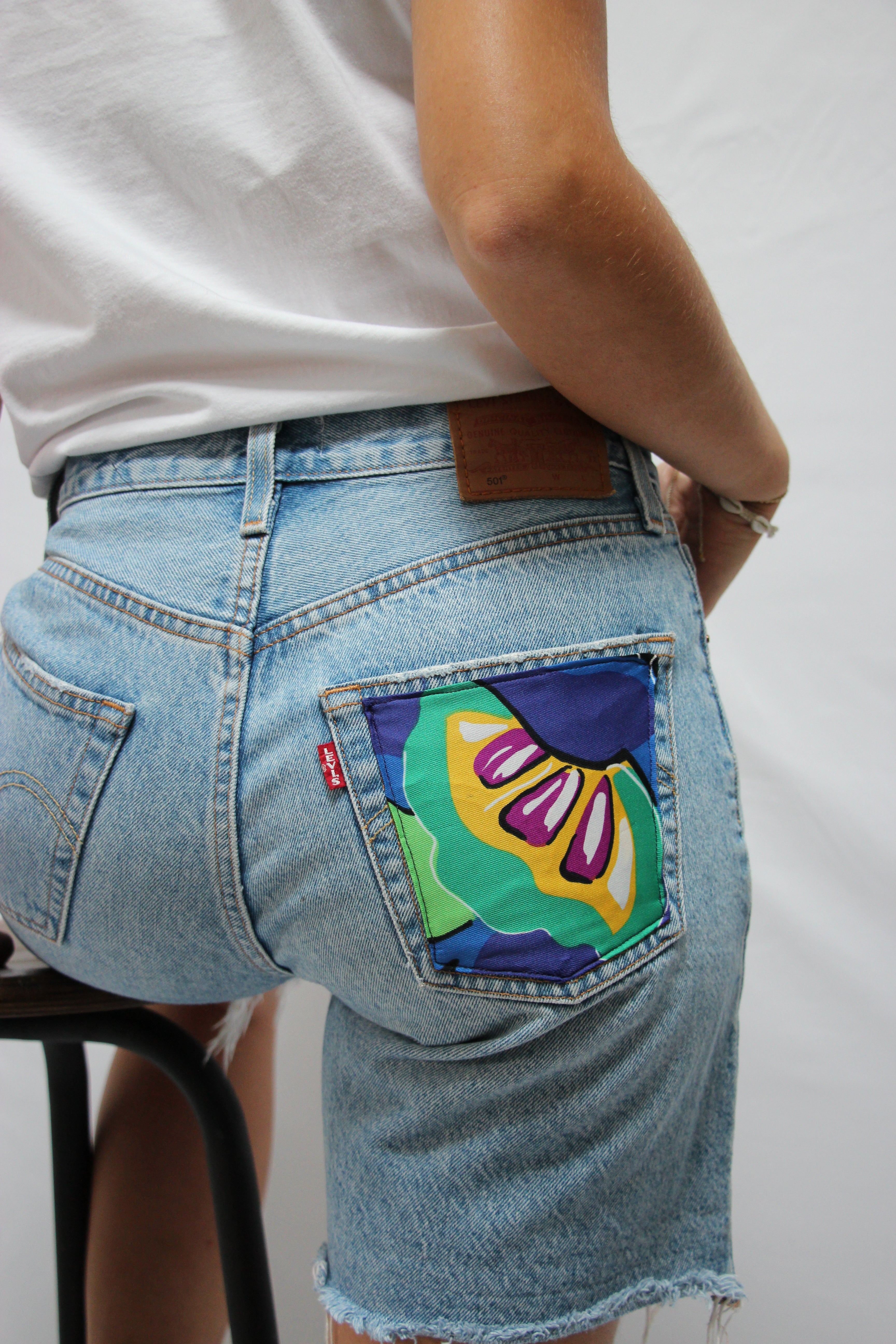 Short Levis 501 poche upcyclé 