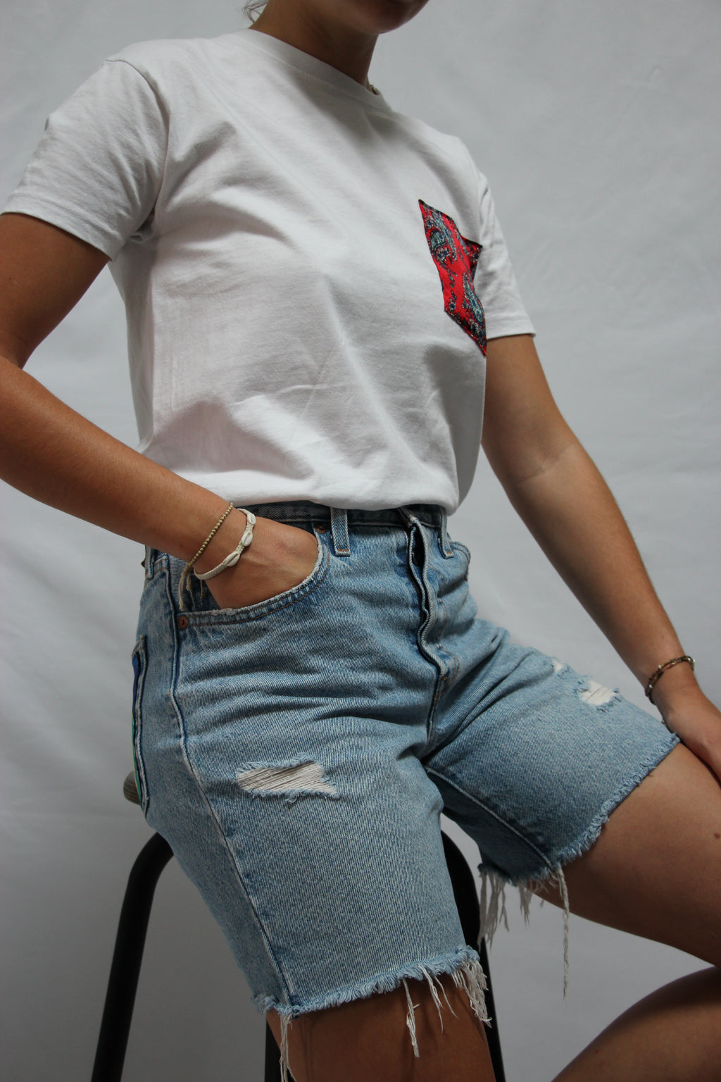 Short Levis 501 poche upcyclé 