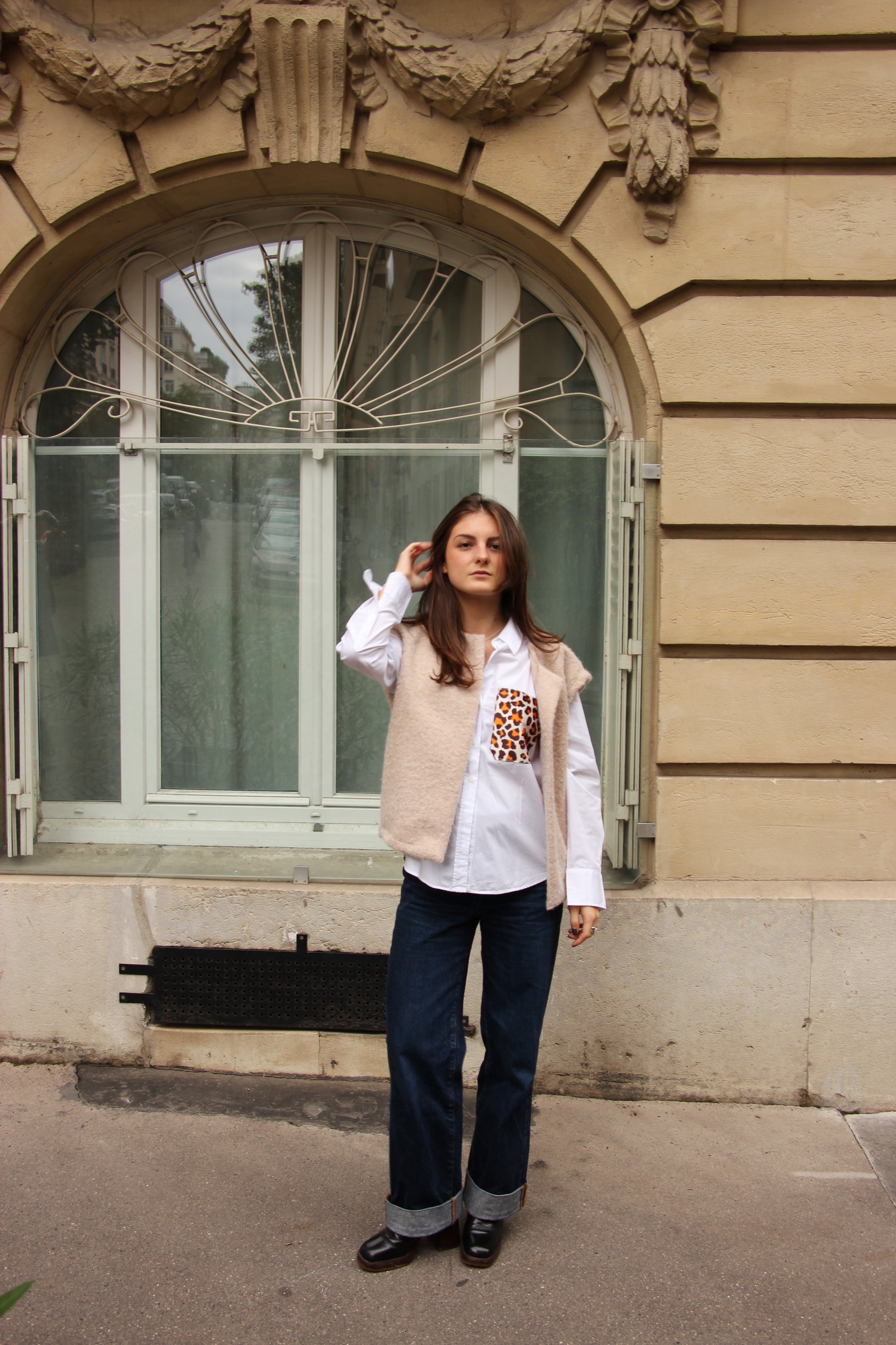 chemise poche léopard