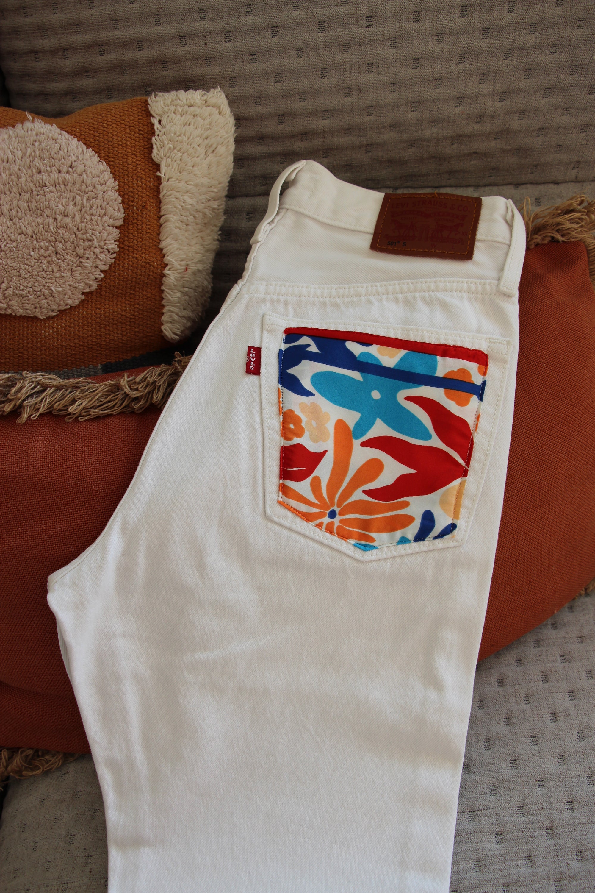 poche jeans levis blanc 